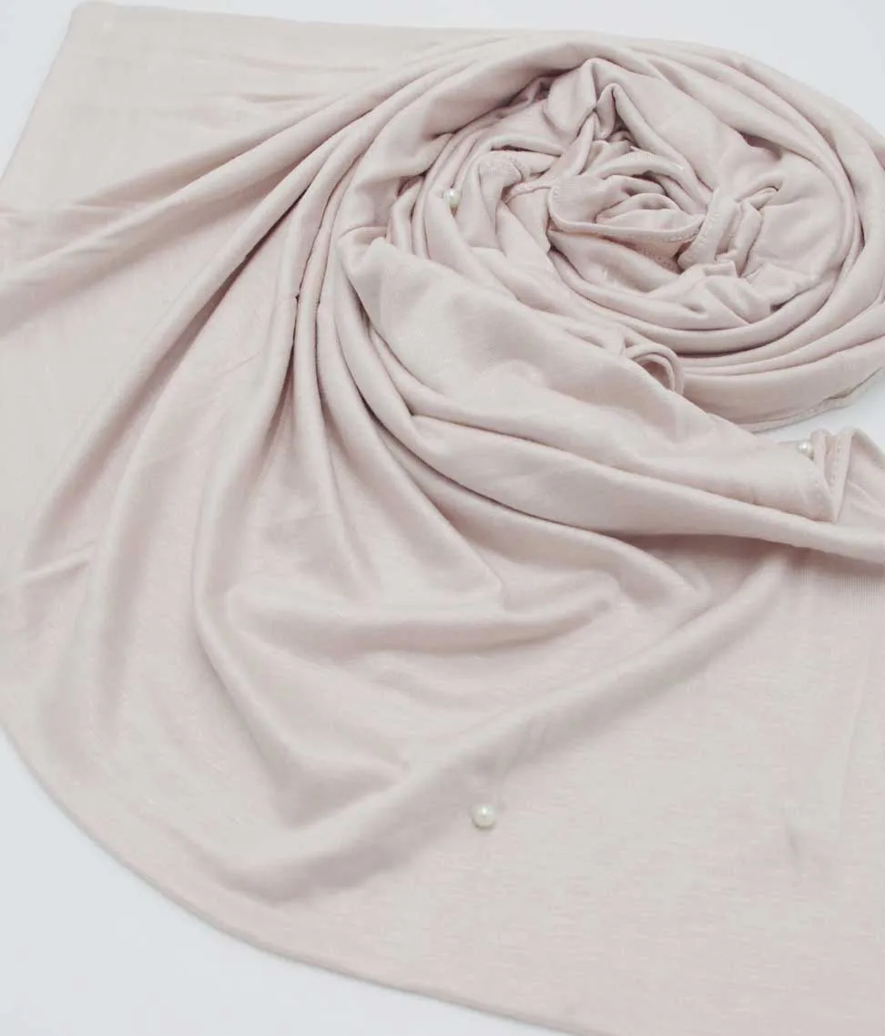 Stretch Cotton Hijab With Pearl
