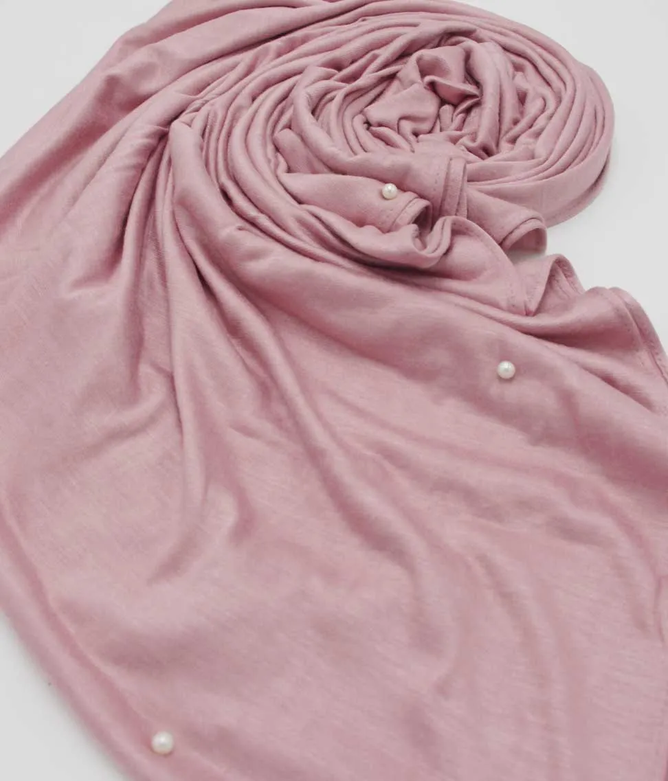Stretch Cotton Hijab With Pearl