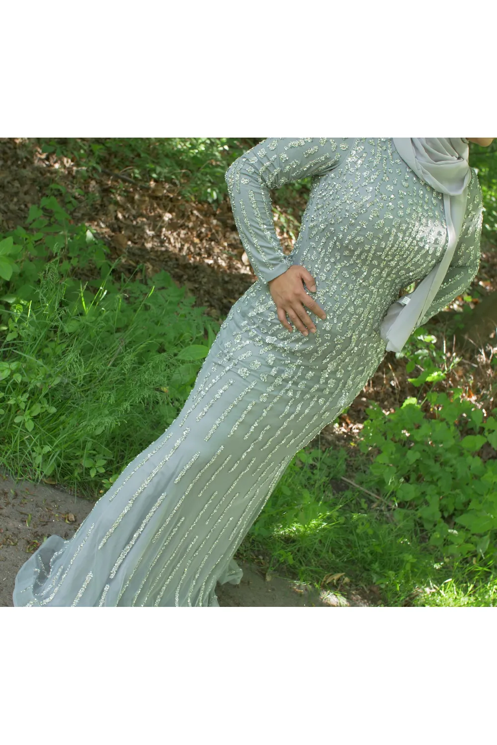 Mermaid Silver Beaded Dress