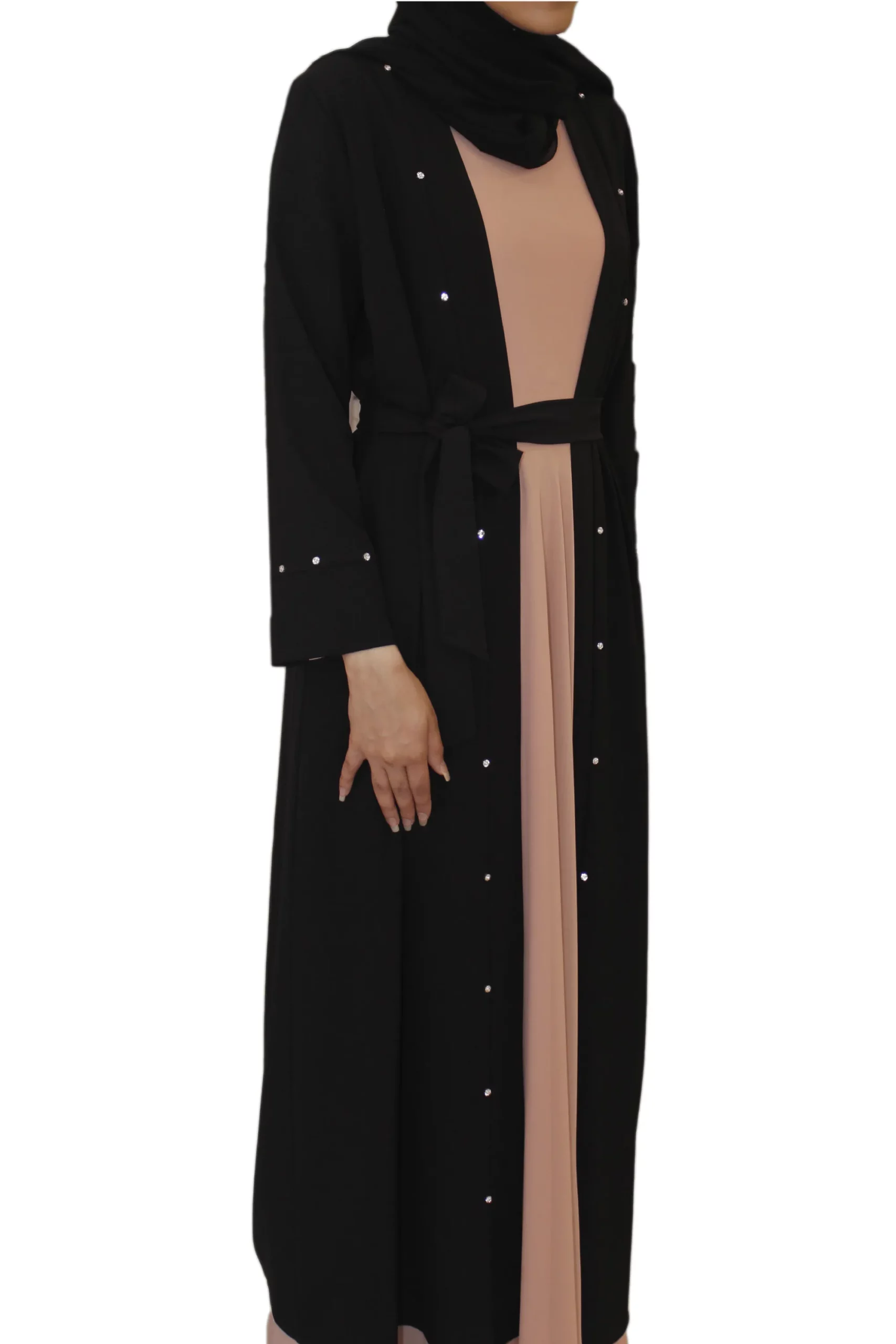 Laila Black Kimono Abaya