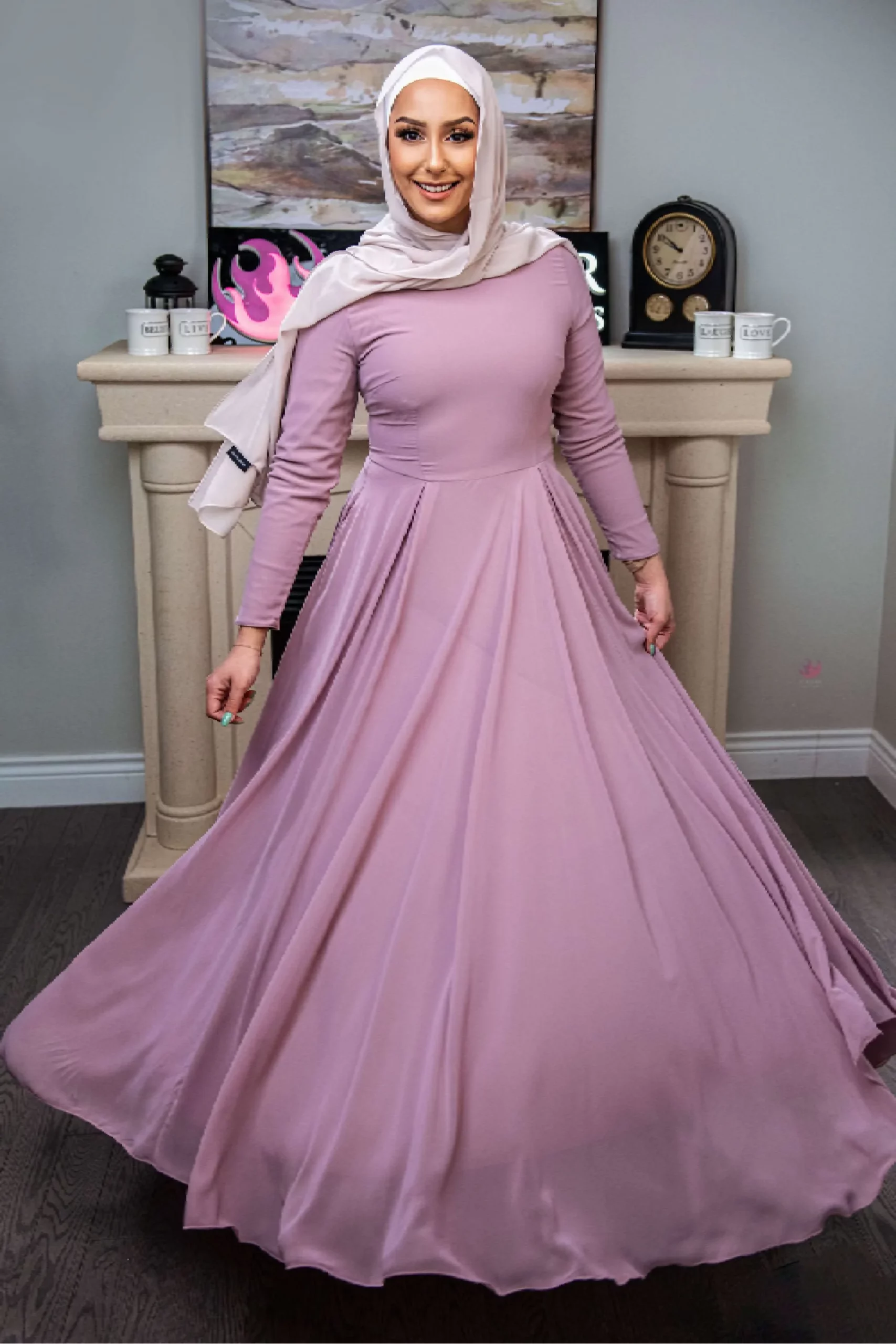 Mila Blush Pink Chiffon Dress