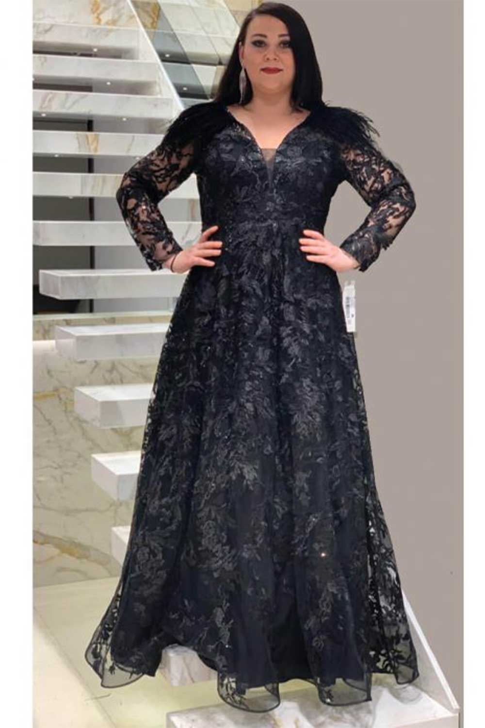 Faiza Plus Size Evening Gown